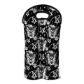 Black And White Wicca Devil Skull Print Double Neoprene Wine Tote