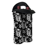 Black And White Wicca Devil Skull Print Double Neoprene Wine Tote