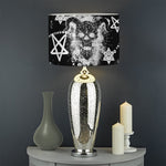 Black And White Wicca Devil Skull Print Drum Lamp Shade