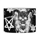 Black And White Wicca Devil Skull Print Drum Lamp Shade