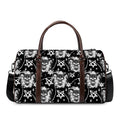 Black And White Wicca Devil Skull Print Duffel Bag