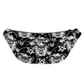 Black And White Wicca Devil Skull Print Fanny Pack