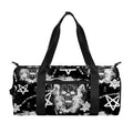 Black And White Wicca Devil Skull Print Gym Bag