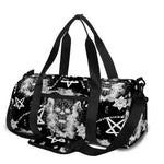 Black And White Wicca Devil Skull Print Gym Bag