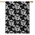 Black And White Wicca Devil Skull Print House Flag