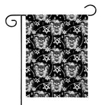 Black And White Wicca Devil Skull Print House Flag