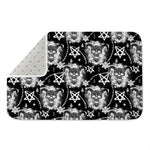 Black And White Wicca Devil Skull Print Indoor Door Mat