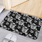 Black And White Wicca Devil Skull Print Indoor Door Mat