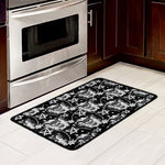 Black And White Wicca Devil Skull Print Kitchen Mat