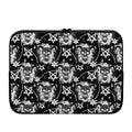 Black And White Wicca Devil Skull Print Laptop Sleeve