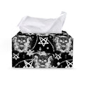 Black And White Wicca Devil Skull Print Leather Tissue Box Cover