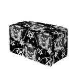 Black And White Wicca Devil Skull Print Leather Tissue Box Cover