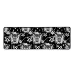 Black And White Wicca Devil Skull Print Long Kitchen Mat