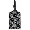 Black And White Wicca Devil Skull Print Luggage Tag
