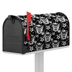 Black And White Wicca Devil Skull Print Mailbox Cover