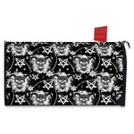 Black And White Wicca Devil Skull Print Mailbox Cover