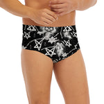 Black And White Wicca Devil Skull Print Men's Briefs