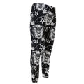 Black And White Wicca Devil Skull Print Men's Compression Pants