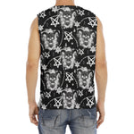 Black And White Wicca Devil Skull Print Men's Fitness Tank Top