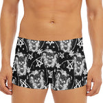 Black And White Wicca Devil Skull Print Men's Short Boxer Briefs