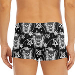 Black And White Wicca Devil Skull Print Men's Short Boxer Briefs