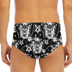 Black And White Wicca Devil Skull Print Men's Triangle Swim Briefs