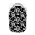 Black And White Wicca Devil Skull Print Mesh Laundry Hamper
