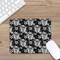 Black And White Wicca Devil Skull Print Mouse Pad