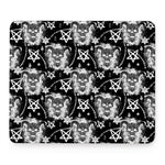 Black And White Wicca Devil Skull Print Mouse Pad