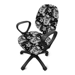Black And White Wicca Devil Skull Print Office Chair Cover