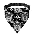 Black And White Wicca Devil Skull Print Over The Collar Dog Bandana