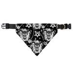 Black And White Wicca Devil Skull Print Over The Collar Dog Bandana