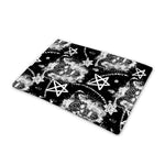 Black And White Wicca Devil Skull Print Pet Cooling Mat Cover