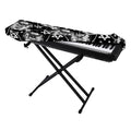 Black And White Wicca Devil Skull Print Piano Keyboard Cover