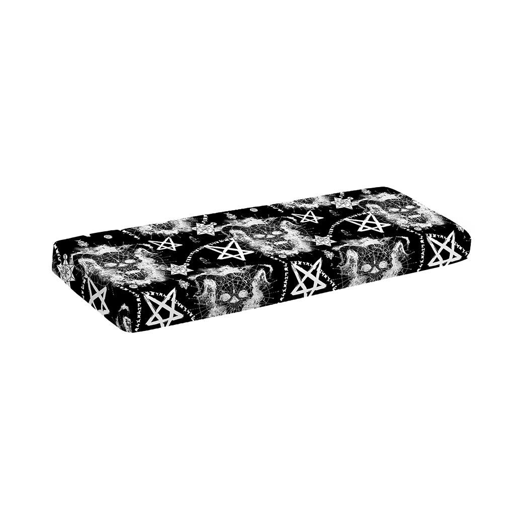 Black And White Wicca Devil Skull Print Piano Keyboard Cover