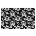 Black And White Wicca Devil Skull Print Polyester Doormat