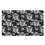 Black And White Wicca Devil Skull Print Polyester Doormat