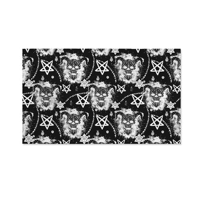 Black And White Wicca Devil Skull Print Polyester Flag