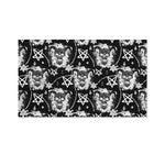 Black And White Wicca Devil Skull Print Polyester Flag