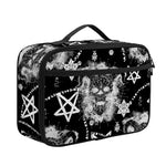 Black And White Wicca Devil Skull Print Portable Lunch Bag