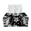 Black And White Wicca Devil Skull Print Rectangle Tissue Box Cover