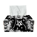 Black And White Wicca Devil Skull Print Rectangle Tissue Box Cover