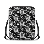 Black And White Wicca Devil Skull Print Rectangular Crossbody Bag