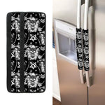 Black And White Wicca Devil Skull Print Refrigerator Handle Covers