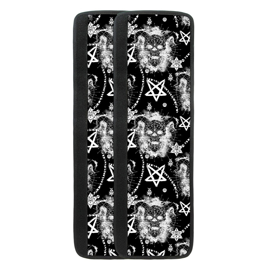 Black And White Wicca Devil Skull Print Refrigerator Handle Covers