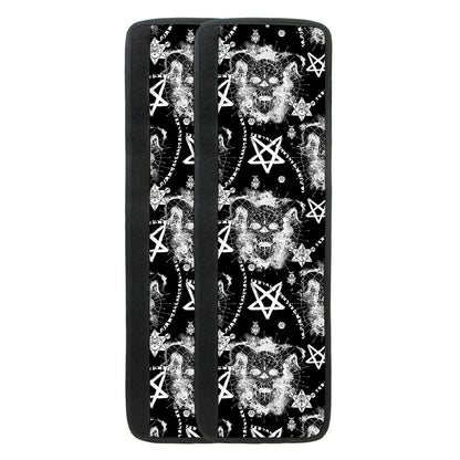 Black And White Wicca Devil Skull Print Refrigerator Handle Covers