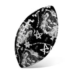 Black And White Wicca Devil Skull Print Rugby Ball