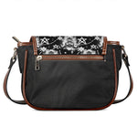 Black And White Wicca Devil Skull Print Saddle Bag