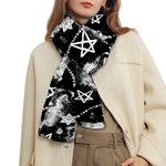 Black And White Wicca Devil Skull Print Scarf