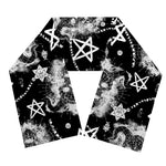 Black And White Wicca Devil Skull Print Scarf